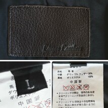 極希少の馬皮革！Lサイズ！Liugoo Leathers リューグーレザー ダウンジャケット 馬革 ホースハイド 肉厚 メンズ グレージュ 防寒防風_画像8