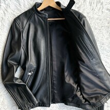 希少Lサイズ！JACKROSE ジャックローズ ラムレザー（羊革）シングルライダースジャケット シープスキン メンズ ブラック 黒 4_画像1