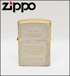 ZIPPO SINCE 1932 オイルライター VII ゴールド シルバー 火花のみ確認済 ジッポ U.S.A.製 BRADFORD.PA.
