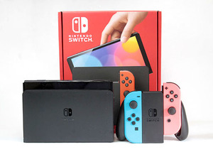 【良品】 Nintendo Switch ニンテンドースイッチ 本体 有機ELモデル ネオンブルー/ネオンレッド　(6138)