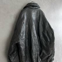 ビッグサイズ 本革パッチワークレザージャケット 古着REAL LEATHER XL（XXL相当）_画像8