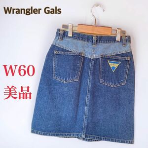 【美品】Wrangler Gals　デニムスカート　W60　ミニ　ひざ丈　XS ヴィンテージ　古着