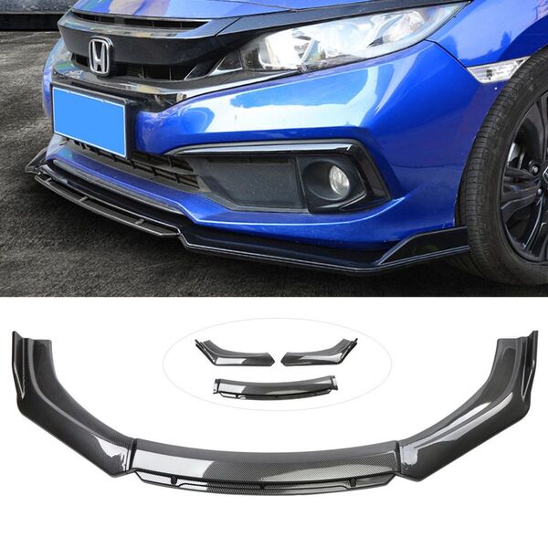 新品 汎用 フロントバンパー リップ スポイラー 保護フロントスポイラー カーボン調