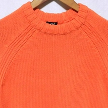 H&M クラシック 厚手 コットン ラグラン ニット セーター オレンジ S 美品_画像3