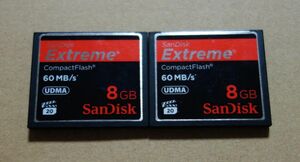 SanDisk コンパクトフラッシュ Extreme 8GB　2枚セット