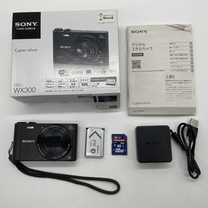 【簡易動作確認済・SDカード32GB】SONY Cyber−Shot DSC-WX300 BLACK 　デジカメ　デジタルカメラ　シャッター&フラッシュ動作OK
