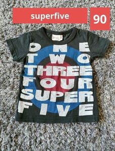 superfive　90cm　Ｔシャツ　黒色　ダーツ　半袖　tシャツ　半袖T　半袖　キッズ　シャツ