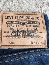 LVC Levis リーバイスビンテージクロージング　606 ジーンズ デニム ビッグE オレンジタブ　スリムフィット　アメリカ製　デニムパンツ_画像9