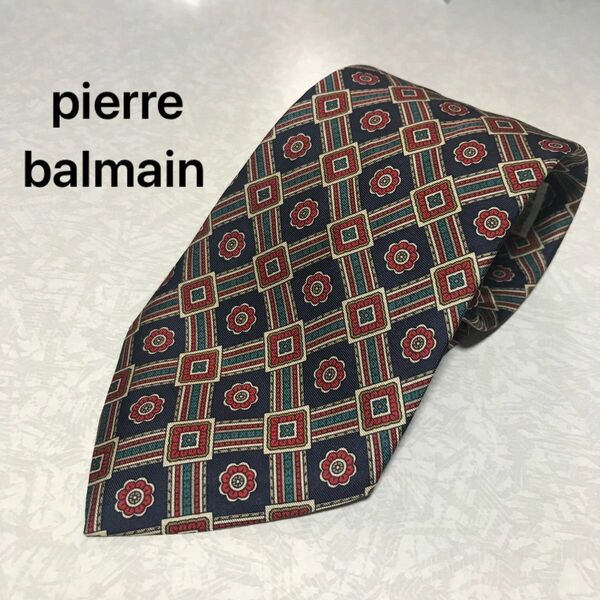 pierre balmain ピエール バルマン シルク 花柄ネクタイ ブランドネクタイ フランス製