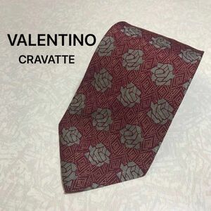 VALENTINO CRAVATTE ヴァレンティノ ネクタイ バラ柄 シルク イタリア製 ブランドネクタイ