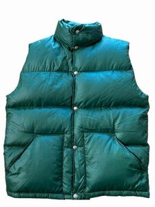 ●●vintage 70's THE NORTH FACE ノースフェイス 茶タグ ダウンベスト S ダークグリーン●●