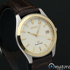 1円～◎美品◎SEIKO セイコー GS グランドセイコー デイト K18YGベゼル メンズ クォーツ SBGG004 8N65-8000◎