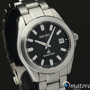 1円～◎美品◎SEIKO セイコー GS グランドセイコー 黒柄文字盤 メンズ クォーツ SBGF021 8J56-8020◎保証書付き