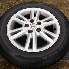 トヨタ純正 16×7JJ オフ50 ハブ径60 　７㍉前後有 215/60R16 FIREHAWK　マークＸ クラウン エスティマ等　4本セット 手渡し可 佐野市