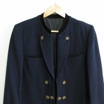 美品 80’S COMME des GARCONS コムデギャルソン 初期 ヴィンテージ ウッドボタン ナポレオンジャケット ブレザー ネイビー_画像4