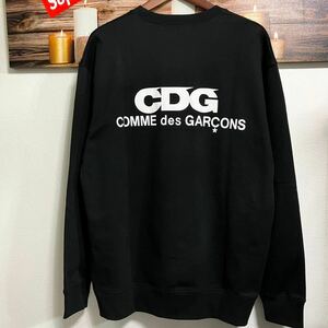 新品 CDG comme des garcons sweatshirt black コムデギャルソン スウェット トレーナー 黒 XL