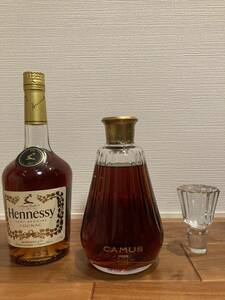 未開栓古酒◆CAMUS/カミュ/カラフェ/Baccarat/バカラクリスタル/COGNAC/コニャック/ブランデー/デキャンタ　Hennssyセット　ヘネシー