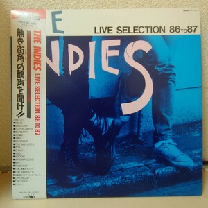 LP★THE INDIES/LIVE SELECTION 86 TO 87［帯付/ブックレット付/THE SWANKY'S、LIP CREAM、SODOM他/GWX-183〜184］