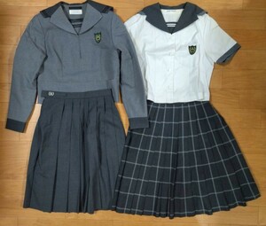 岡山県 山陽学園高校 女子制服 155A　4点セット　セーラー服　卒業生保管品　山陽女子高校　スカート(57.54)