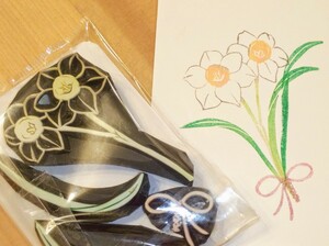 消しゴムはんこ 中古 スタンプ ハンドメイド　水仙　水仙の花束