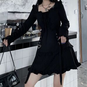 【人気◎】ロリータ ワンピース ドレス ブラック モード系 コスプレ ハロウィン