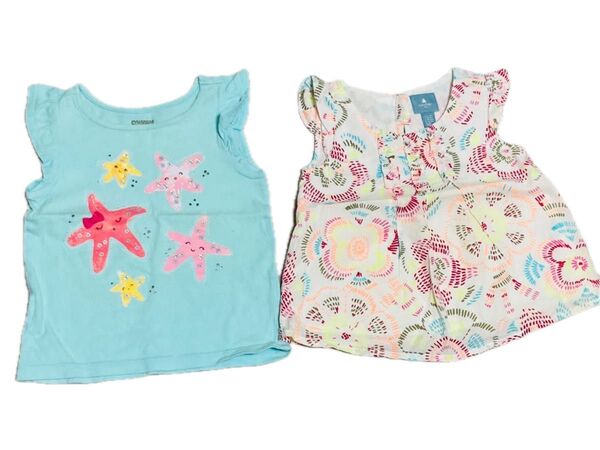 【ジンボリー・babyGap】夏用トップス2点セット サイズ90 ノースリーブ カットソー