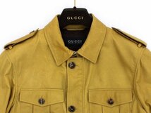 85万新品訳有◆56=XXL◆GUCCI グッチ マスタード系M-65レザージャケット ブルゾン1円_画像2