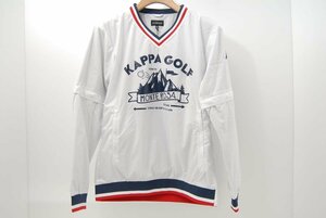 coco* new goods * Kappa *Kappa* long sleeve V neck pull over *2WAY* Wind material * white * white *M* letter pack post service plus shipping possible *56187