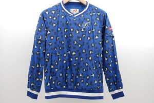 coco* master ba knee *PG*2WAY long sleeve Wind outer * blue / blue * Leopard pattern *0* small *USED* cat pohs shipping possible *56646