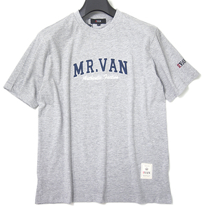 新品 MR.VAN ミスターヴァン 2022春夏 新作 ワッペンロゴ 半袖 Tシャツ M グレー 【va1722030_97】 春夏 メンズ カットソー