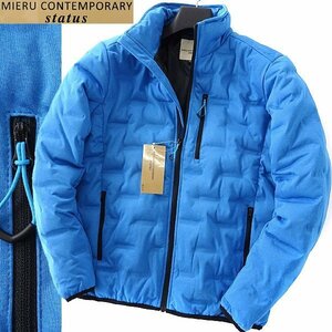 新品 ミエル 秋冬 ストレッチ ジャージー 中綿 ブルゾン M 青 【AZ02-16221S_BLUE】 MIERU スタンドカラー ジャケット メンズ