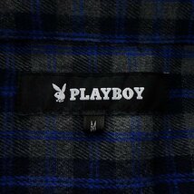 新品 プレイボーイ 23年秋冬 起毛 ビエラ チェック シャツ M 灰【33044_97】 PLAYBOY メンズ 長袖 フランネル ネルシャツ ボタンダウン_画像9