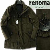 新品 3.3万 レノマオム 撥水 高密度 M-65型 フィールド コート M カーキ 【J57608】 秋冬 renoma HOMME ブルゾン ジャケット メンズ_画像1