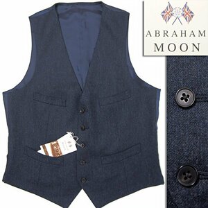 新品 スーツカンパニー 英国 MOON セミツイード ジレ ベスト S 紺 【I49685】 blazer's bank.com 秋冬 メンズ ウール ホームスパン