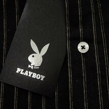 新品 プレイボーイ 23年秋冬 起毛 ビエラ ストライプ シャツ M 【33042_99】 PLAYBOY メンズ 長袖 フランネル ネルシャツ ボタンダウン_画像8