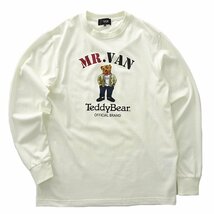 新品 ミスターヴァン テディベア 綿混 プリント 長袖 Tシャツ LL 白 【TDV1433132_07】MR.VAN Teddy Bear 2023秋冬 コラボ 限定 カットソー_画像1