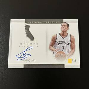 【Jeremy Lin】 NBA PANINI NATIONAL TREASURES BASKETBALL 2016-17 HOMETOWN HEROES /35