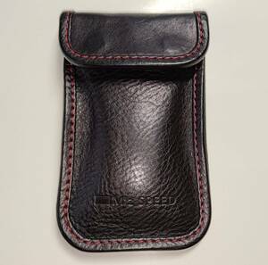 [ used ] M z Speed M'z SPEED relay attack guard pouch Ⅱ Italian leather black made in Japan security original leather 