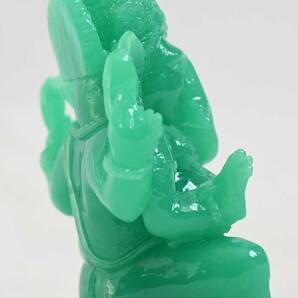 即決/新品【ganesha / ガネーシャ】ミニ オブジェ/レジン製/翡翠風グリーン/6×4.5cm/インド製/インテリア/スピリチュアル (ar-2311-18)の画像4