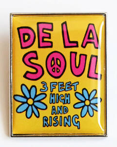  新品/即決【De La Soul / 3 Feet High And Rising】ピンバッジ/ピンズ/Tommy Boy/ヒップホップ/1989年名盤/アメリカ買付/レア(ar-236-5)