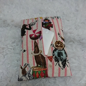 * hand made *No.170 pocket tissue case! large pocket tissue for circus pattern 