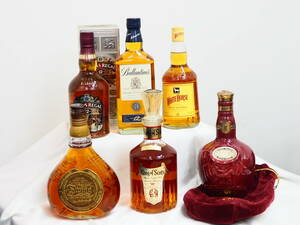 未開栓 ウイスキー おまとめ6本 Johnnie Walker Sming/WHITE HORSE FINE OLD/Ballantine's/King of Scots/CHIVAS REGAL/ROYAL SALUTE 69044