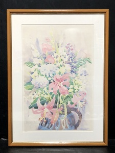  произведение человек автограф иметь / неизвестен акварельная живопись рамка 55.5×72.5cm цветок растения / западное кино дом / натюрморт / картина / изобразительное искусство 
