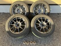 溝有!センターキャップ付wedsウェッズTC105X15in7J +48PCD100 4H195/55R15アドバンフアクアヤリスフィットスイフトヴィッツNCP131GK5GE_画像2