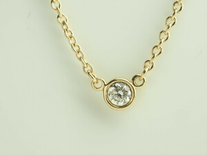 TIFFANY&Co. ティファニー　バイザヤード天然ダイヤモンドネックレス　750YG ダイヤ直径3.35mm 