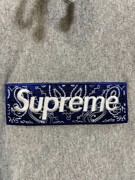 名作☆シュプリーム 19AW Bandana Box Logo Hooded Sweatshirt バンダナボックスロゴパーカー 