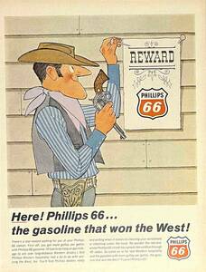 1966年Phillips 66ガソリンスタンド/ヴィンテージ雑誌広告オリジナル・ポスター