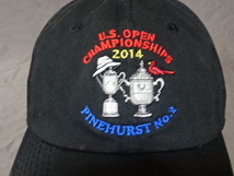 激レア USA購入 全米オープンゴルフ選手権【U.S. OPEN 2014】【PINEHURT NO.2】【USGA MEMBER】ロゴ刺繍入りキャップ 黒 中古良品_画像1