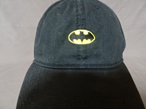 激レア USA購入 DCコミックス アメリカン スーパーヒーロー バットマン 【BATMAN】 ロゴ刺繍入り キャップ BLK 中古良品