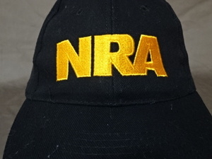 激レア USA購入 全米ライフル協会 【National Rifle Association of America】【NRA】アメリカ星条旗 ロゴ刺繍入りキャップ 黒 中古良品